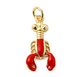 Настоящее золото 18K Латунь эмаль подвески, долговечный, без свинца и без кадмия, с целью перехода в кольце, очарование лобстера, стойки покрытие, реальный 18 k позолоченный, 20.5x10.5x3.5 мм, отверстие : 3.5 мм