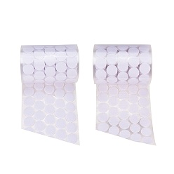 Белый Нейлоновые магические ленты, слипчивый крюк и петля ленты, круглые, белые, 20 мм, 500шт / рулон, 2 валки / 500 множество