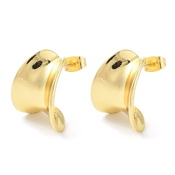 Golden Rack Plating Brass Stud Earring, Long-Lasting Plated, Golden, 20x16mm