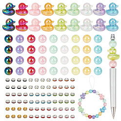 (52) Непрозрачная лаванда 18шт. 9 цвета УФ-покрытие непрозрачный акрил и 72шт. 9 цвета латунные стразы-разделители в форме ронделей и 36шт. 9 цвета УФ-покрытие непрозрачный акрил, бусины, фурнитура, наборы, разноцветные, 21x21 мм