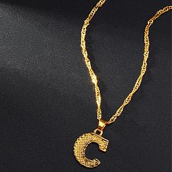 Letter C Латунные кулоны, золотые, буква С, 17.72 дюйм (45 см)