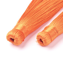 Dark Orange Nylon Tassels Big Pendant Decorations, Dark Orange, 120x10mm, Hole: 5mm