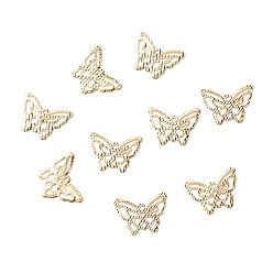 Echt 24 k vergoldet Messing Anhänger & Charms, langlebig überzogen, cadmiumfrei und bleifrei, hohl, Schmetterling, echt 24 k vergoldet, 11x15x0.5 mm, Bohrung: 1.2 mm