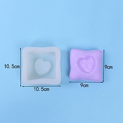 White DIY Silicone Molds, Resin Casting Molds, For UV Resin, Epoxy Resin Jewelry Making, Heart, White, 105x105x45mm