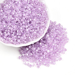 Лиловый Бисер из стекла , внутри цветов, двухконусные, сирень, 4.5x3.5 мм, отверстие : 1.4 мм, 6425 шт / фунт