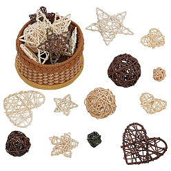 (52) Непрозрачная лаванда Плетеные шары из ротанга, декоративные шары для поделок своими руками, украшение свадьбы, рождественская елка, наполнитель для ваз с украшениями для дома, круглый, звезда и сердце, разноцветные, 66 мм, 25 шт / комплект