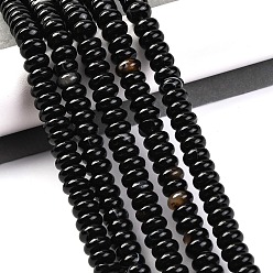 (946F)Морозный цвет внутри  Жонкиль / Непрозрачная зеленая подкладка Бусины из натурального черного агата (окрашенные и нагретые), рондель, 8x4 мм, отверстие : 0.8 мм, около 95 шт / нитка, 14.96'' (38 см)