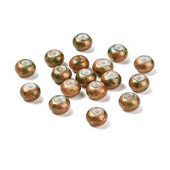 Темный Лосось Непрозрачные с напылением стеклянные бусины, рондель, темный лосось, 8x5 мм, отверстие : 2 мм, Около 1041 шт / 450 г