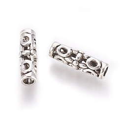 Antique Silver Tibetan Style Alloy Beads, Cadmium Free & Lead Free, Column, Antique Silver, 18x7mm, Hole: 3mm