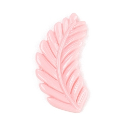 Pink Непрозрачные кабошоны из смолы, лист, розовые, 37x23x3.5 мм