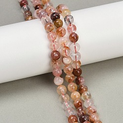 Красный Кварц Натуральный гематоидный кварц / нитки из железистого кварца, круглые, 6~6.5 мм, отверстие : 0.7 мм, около 59~61 шт / нитка, 15.16''~15.35'' (38.5~39 см)