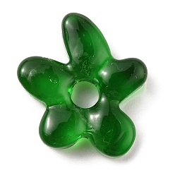 Зеленый Стеклянные бусины, морская звезда, зелёные, 18.5x17x4.5 мм, отверстие : 3.8 мм