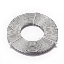 Silver Aluminum Wire, Flat Craft Wire, Bezel Strip Wire for Cabochons Jewelry Making, Silver, 10x1mm, about 5m/roll