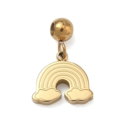 Радуга 304 подвески из нержавеющей стали, золотые, радуга, 15 мм, отверстие : 1.2 мм, Кулон : 9x10x2 мм