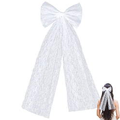 Белый 1 заколки для волос из пк из кожи аллигатора, бантом, полиэстером, белые, 510x187x24.5 мм