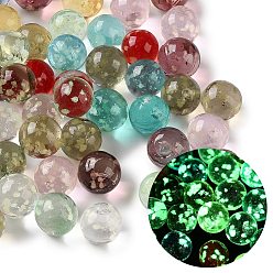 (52) Непрозрачная лаванда Светящиеся прозрачные бусины ручной работы, изготовленные методом выдувания стекла., нет отверстий / незавершенного, круглые, светится в темноте, разноцветные, 8~9 мм