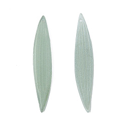 Medium Aquamarine Plastic Pendants, Leaf, Medium Aquamarine, 41x7x4mm, Hole: 1mm