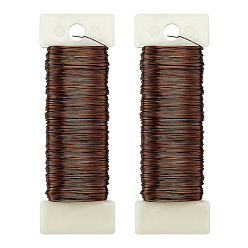 Седло Коричневый 2 рулоны для выпечки окрашенной железной проволоки, круглые, для diy craft, седло коричневый, 0.35 мм, около 164.04 футов (50 м) / рулон