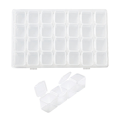 Прозрачный 28 решетки пластиковые складские контейнеры, регулируемый чехол для бус, для diy craft набор для дизайна ногтей ювелирные изделия бусины дисплей, прозрачные, 6-7/8x4-3/8 дюйм (17.5x11 см)