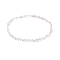 Розовый Кварц Женский эластичный браслет из бисера из натурального розового кварца, внутренний диаметр: 2-1/8 дюйм (5.5 см)