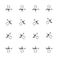 Silver Ion Plating(IP) 304 Stainless Steel Cup Pearl Peg Bails Pin Pendants, For Half Drilled Beads, Silver, 8mm, Hole: 1.5mm, Pin: 0.7mm, 30pcs/box