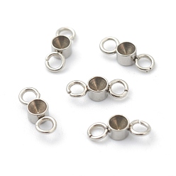 Нержавеющая Сталь Цвет Устойчив к потускнению 202 соединитель из нержавеющей стали со стразами, для заостренного горного хрусталя, плоско-круглые, цвет нержавеющей стали, 8.5x3x2 мм, отверстие : 1.8 мм, пригодный для стразов 2 мм