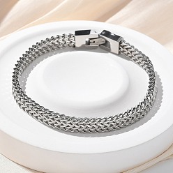 Платина 304 браслеты-цепочки из нержавеющей стали для женщин и мужчин, платина, 8 дюйм (20.2 см)