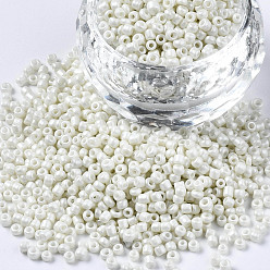 Бежевый 12/0 стакан бисер, спекающийся лак, круглое отверстие, круглые, бежевые, 2~3x1.5~2 мм, отверстие : 0.8 мм, около 450 г / фунт