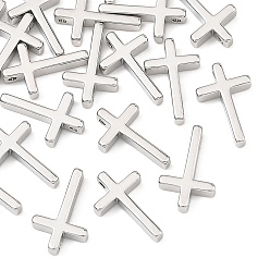 Platino Dijes de latón Shegrace, encantos cruzados, sin cadmio, plomo, níquel, Platino, 13x8.5x2.5 mm, agujero: 1.2 mm