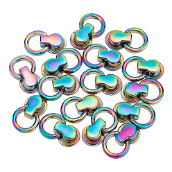 Rainbow Color 16шт. литые кнопки, заклепки, шпилька с головкой круглого сечения, с железными винтами, Сумка на пояс для рукоделия из натуральной кожи, Радуга цветов, 1.85 см, отверстие : 7.5x5 мм