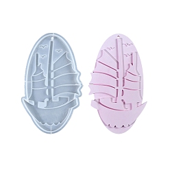 Ship Силиконовые формы, формы для литья смолы, для уф-смолы, изготовление изделий из эпоксидной смолы, белые, лодка, 211x130 мм, отверстие : 12 мм