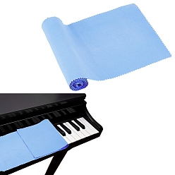 Blue Microfiber Dustproof Cover for Piano Keyboard, Rectangle, Blue, 1240x150x0.6mm