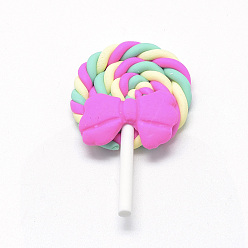 Шампанско-Желтый Бусины из полимерной глины , без отверстия , леденец с бантом, шампанское желтый, 39~48x27~30x7~9 мм