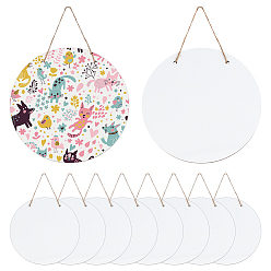 Светло-коричневый Необработанные деревянные круглые ломтики, с джутовым шпагатом, для поделок деревенское свадебное украшение, загар, 195x3 мм, отверстие : 6 мм