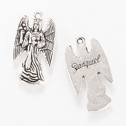 Античное Серебро Сплавочные подвески тибетского стиля, ангел, без кадмия и без свинца, античное серебро, 26x14x3 мм, Отверстие : 1.5 мм , около 385 шт / 1000 г