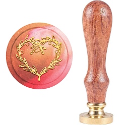 Золотой DIY альбом, латунные сургучные печати и деревянные ручки, гирлянда, золотые, 8.9x2.5 см, штампы: 25x14.5 мм