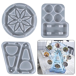 White DIY Ferris Wheel Silicone Molds, Resin Casting Molds, For UV Resin, Epoxy Resin Jewelry Making, White, 175x140x11mm