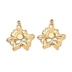 Настоящее золото 18K Ионное покрытие (ip) 304 подвески из нержавеющей стали, цветочный шарм, реальный 18 k позолоченный, 21.5x20x3 мм, отверстие : 1.5 мм