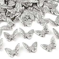 Серебро УФ-покрытие непрозрачные бусины из пластика ccb, радужный, бабочка, серебряные, 27x37x8 мм, отверстие : 2 мм