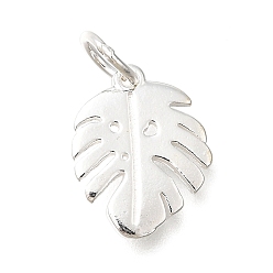 Лист 925 стерлингов серебряные подвески, серебряные, лист, 13x10.5x1 мм, отверстие : 3.8 мм