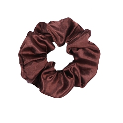 Coconut Brown Solid Color Slick Cloth Ponytail Scrunchy Hair Ties, Ponytail Holder Hair Accessories for Women and Girls, Coconut Brown, 100mm