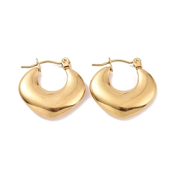 Золотой Ионное покрытие (ip) 304 серьги-кольца из нержавеющей стали с массивными ромбами для женщин, золотые, 19x19.5x4 мм, штифты : 0.8 мм