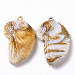 Цвет Древесины Акриловые большие подвески, Стиль имитация драгоценных камней, самородок, деревесиные, 57x36x9 мм, отверстие : 2.8 мм, Около 50 шт / 500 г