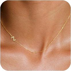 Letter Z Латунные начальные звенья цепи ожерелья для женщин, Письмо Z, 15.75 дюйм (40 см)