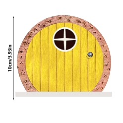 Золотистый Миниатюрная деревянная садовая дверь, для кукольных аксессуаров, притворяющихся опорными украшениями, золотые, 100x85 мм