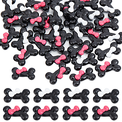 (52) Непрозрачная лаванда 60шт 2 цветные кабошоны из непрозрачной смолы, собачья кость с бантом, разноцветные, 13x23x6 мм, 30 шт / цвет