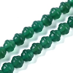 Зеленый Природный агат бисер нитей, окрашенная и подогревом, колокол, зелёные, 8x8 мм, отверстие : 0.8 мм, около 46 шт / нитка, 13.31''~13.70'' (33.8~34.8 см)
