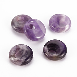 Аметист Подвески из натурального аметиста , пончик / пи-диск, 17.5~18.5x5.5 мм, отверстие : 5.5 мм