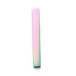 Rainbow Color Ion Plating(IP) 304 Stainless Steel Pendants, Rectangle/Bar, Rainbow Color, 40x5x5mm, Hole: 3mm