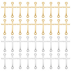 Mixed Color 36Pcs Alloy Links/Connectors, Cadmium Free & Lead Free, Sideways Cross, Mixed Color, 39x17x2mm, 18pcs/color